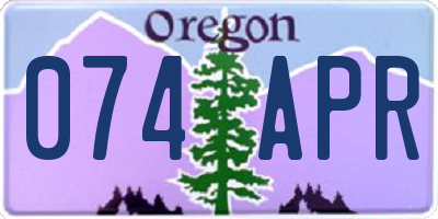 OR license plate 074APR