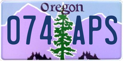 OR license plate 074APS