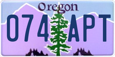 OR license plate 074APT