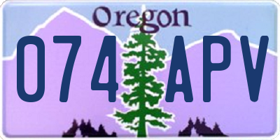 OR license plate 074APV