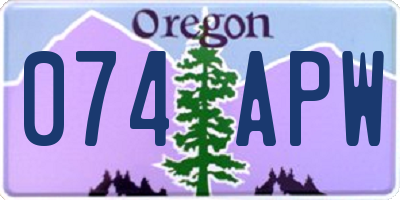 OR license plate 074APW