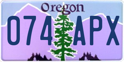 OR license plate 074APX
