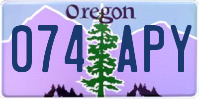 OR license plate 074APY