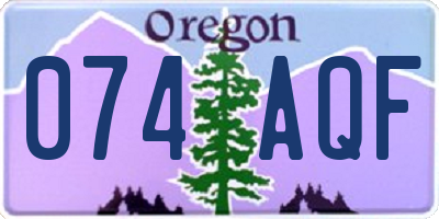 OR license plate 074AQF