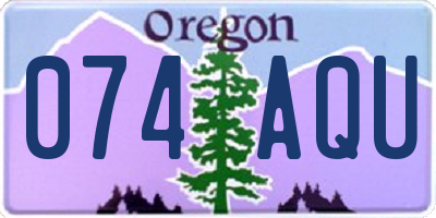 OR license plate 074AQU