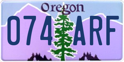 OR license plate 074ARF