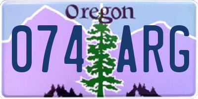OR license plate 074ARG