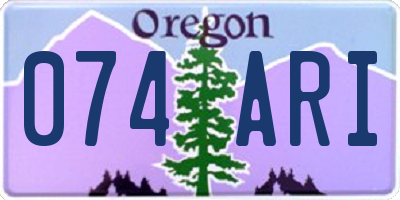 OR license plate 074ARI