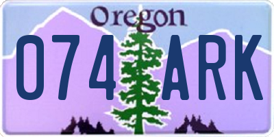 OR license plate 074ARK