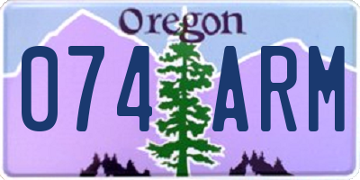 OR license plate 074ARM