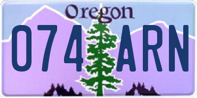 OR license plate 074ARN