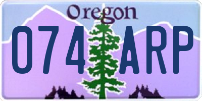 OR license plate 074ARP