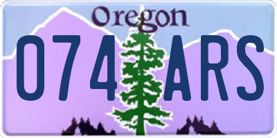 OR license plate 074ARS