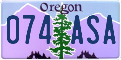 OR license plate 074ASA