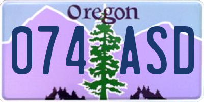 OR license plate 074ASD