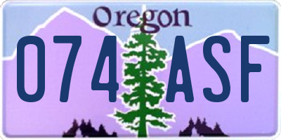 OR license plate 074ASF