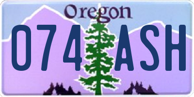 OR license plate 074ASH