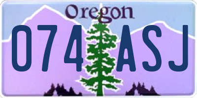 OR license plate 074ASJ