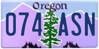 OR license plate 074ASN