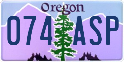 OR license plate 074ASP