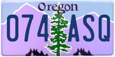 OR license plate 074ASQ