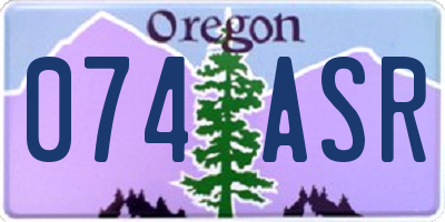 OR license plate 074ASR