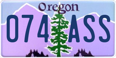 OR license plate 074ASS