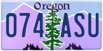 OR license plate 074ASU