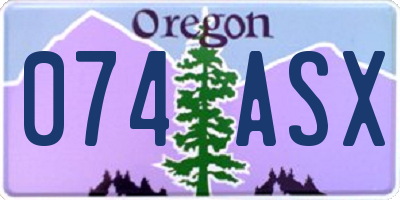 OR license plate 074ASX