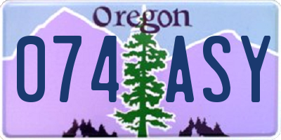 OR license plate 074ASY
