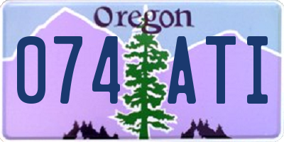 OR license plate 074ATI