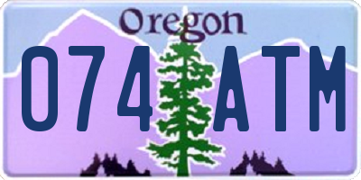 OR license plate 074ATM