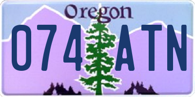 OR license plate 074ATN