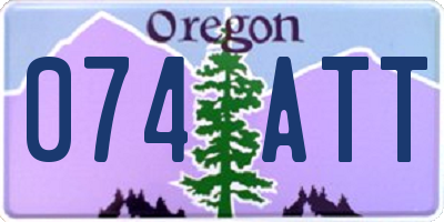 OR license plate 074ATT