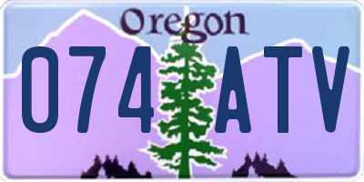 OR license plate 074ATV