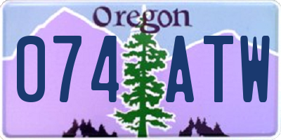 OR license plate 074ATW