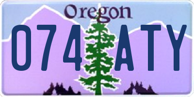 OR license plate 074ATY