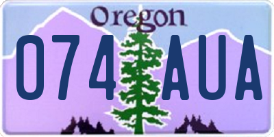 OR license plate 074AUA