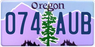 OR license plate 074AUB