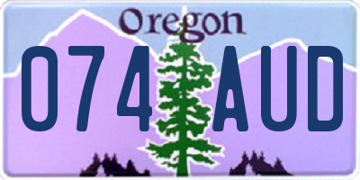 OR license plate 074AUD