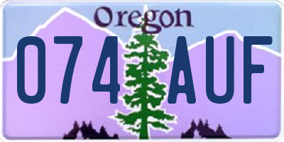 OR license plate 074AUF