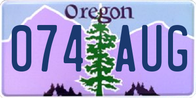 OR license plate 074AUG