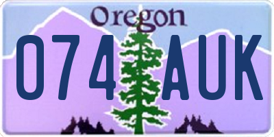 OR license plate 074AUK