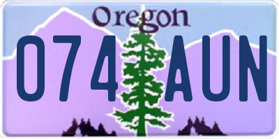 OR license plate 074AUN