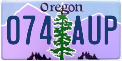 OR license plate 074AUP