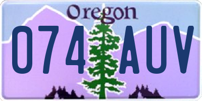 OR license plate 074AUV