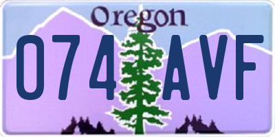 OR license plate 074AVF