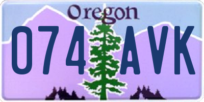 OR license plate 074AVK