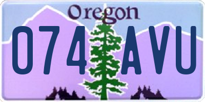 OR license plate 074AVU
