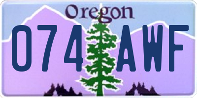 OR license plate 074AWF